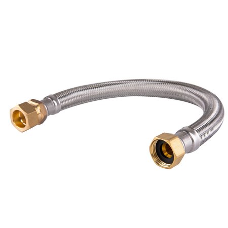 HAUSEN 18-Inch Stainless Steel Water Heater Connector  3/4'' FIP X 7/8"C , Water heater supply line HA-WC-101